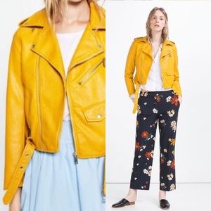 Zara Women’s Yellow Faux Leather Jacket